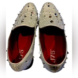 Silver Spike Prom Dress Shoes Size 13
